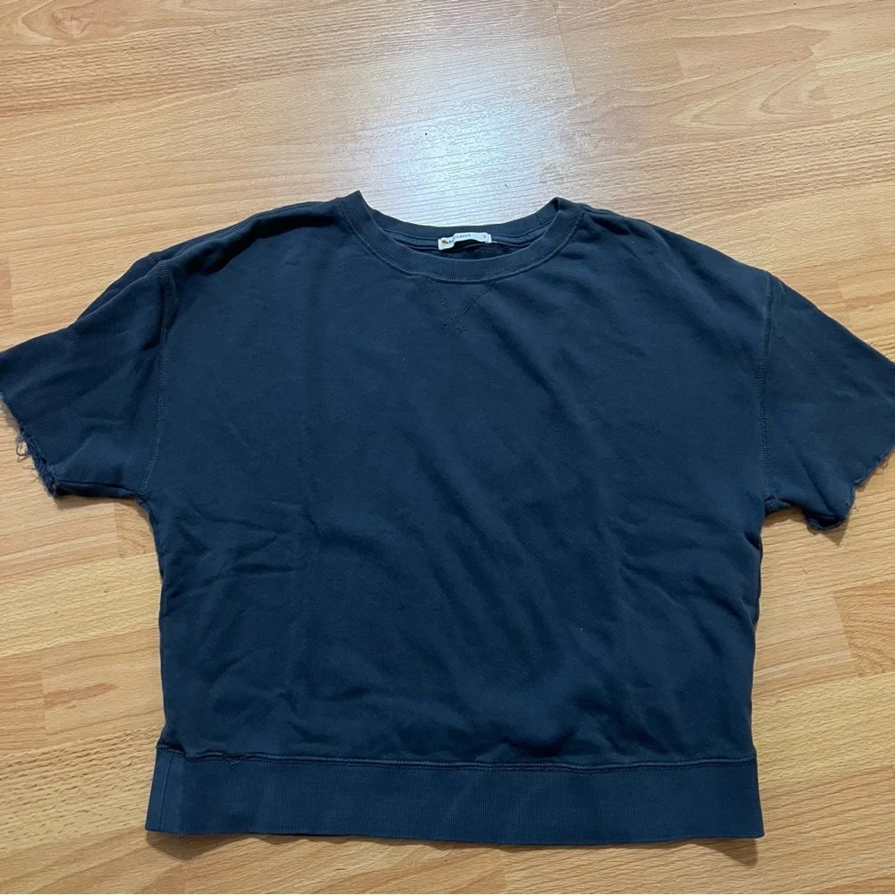 Vintage style Cropped Short Sleeve Sweatshirt - Picture 1 of 4